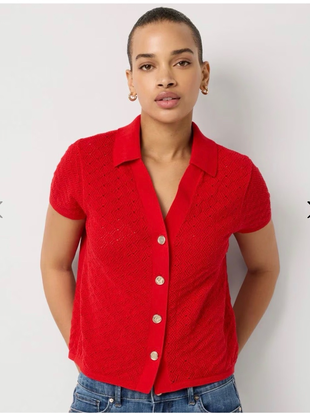 WHBM Textured Stitch Collared Cardigan